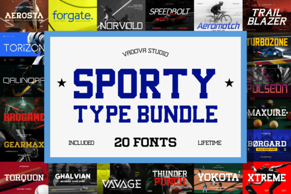 Sporty Type Bundle: A Bold Display Font for Digital Impact